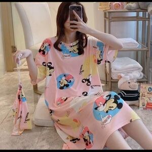 🛍 pjs shirt dress sleepwear loose